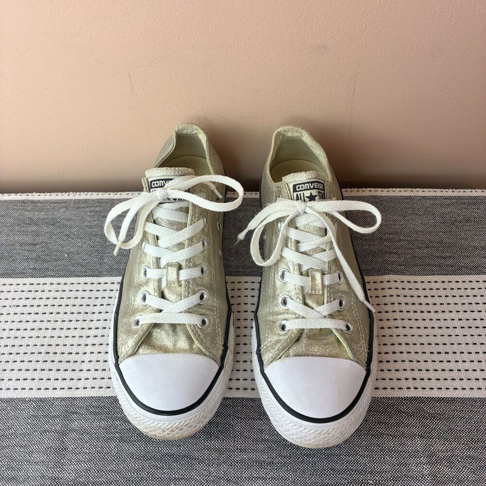 Converse Chuck Taylor All Star  Metallic Gold  Size Women 9.5 Men 7.5 Low Top